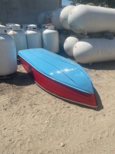 Kavips Sandblasting finished painted rowboat
