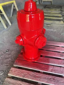 Kavips Sandblasting newly painted fire hydrant