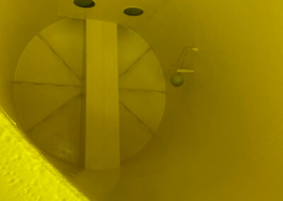 Kavips concrete silo after painting yellow