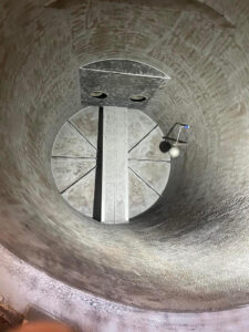 Kavips concrete silo before painting