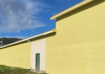 Kavips exteror concrete wall after painting yellow